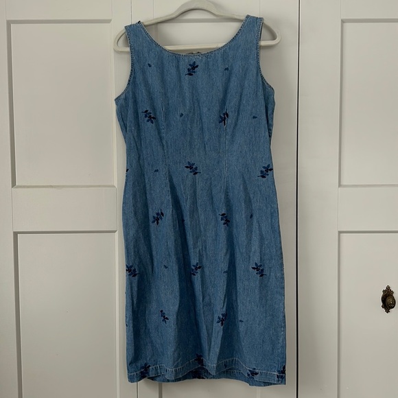 Vintage Denim Floral Dress - Picture 1 of 3